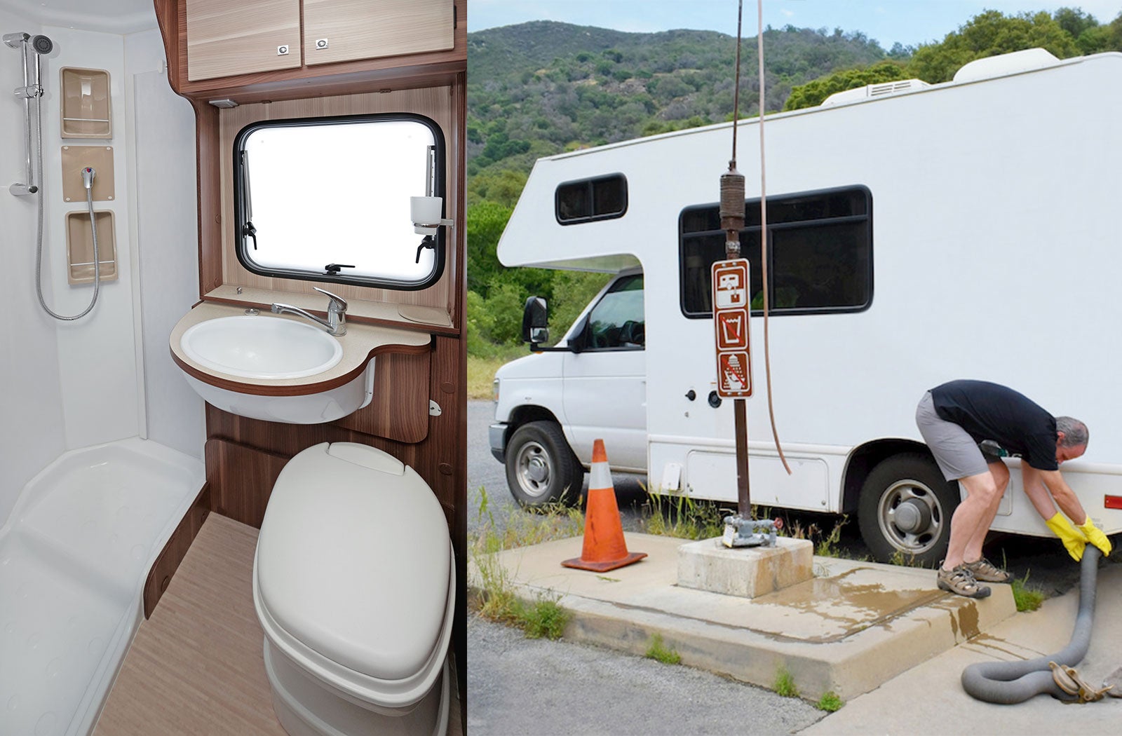 Portable RV/camper toilet and holding tank setup in Sturgeon bay, WISCONSIN