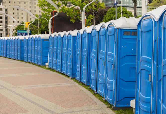Seasonal porta potty units set up at a Sturgeon bay, WISCONSIN venue